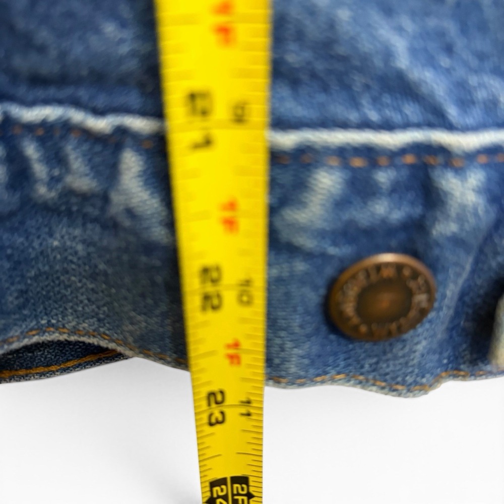 VTG 90s Wrangler Denim Jacket Mens SZ M Blue Authentic Western Trucker Cowboy - Picture 8 of 8